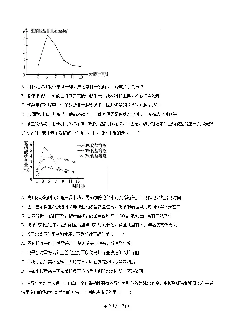 黑龙江省牡丹江市第二高级中学2024-2025学年高二下学期第一次月考生物试题(原卷版)第2页