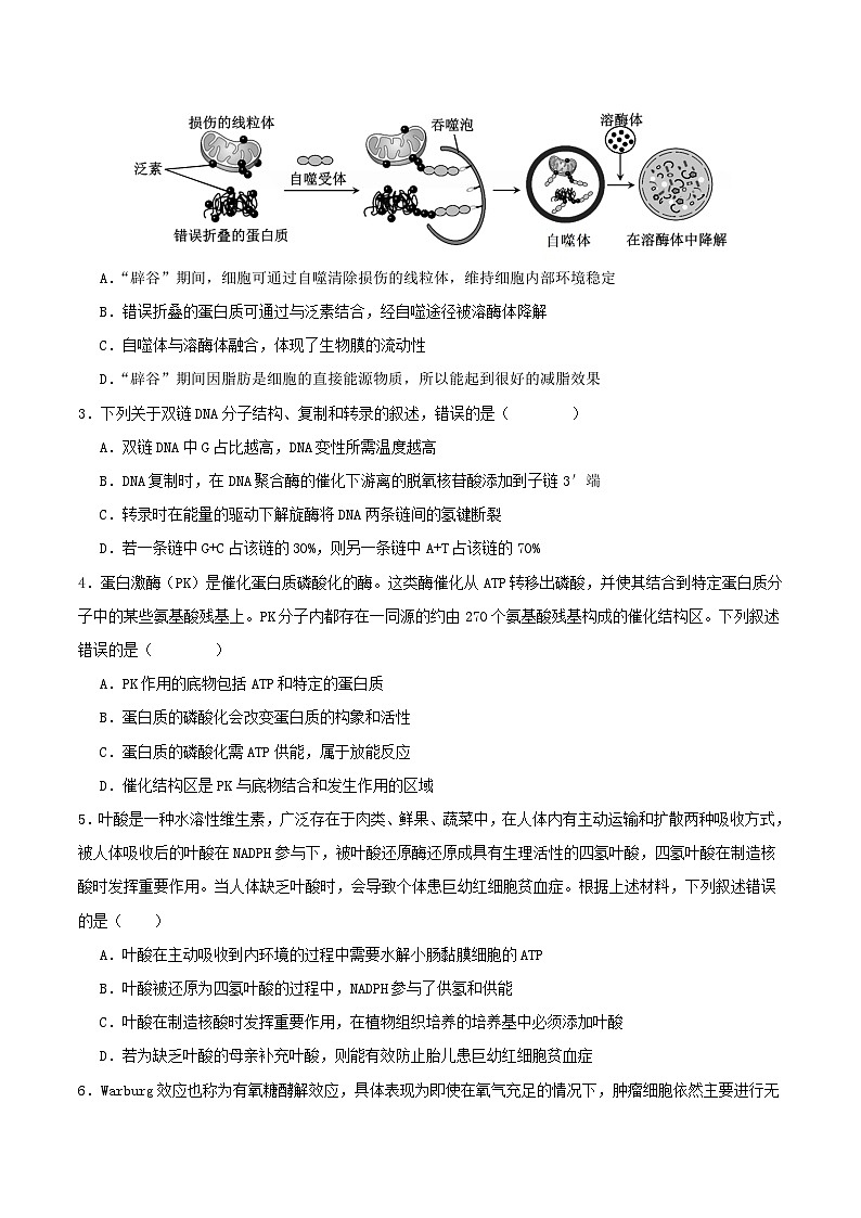 2025年高考押题预测卷:生物(湖北卷02)(考试版)第2页