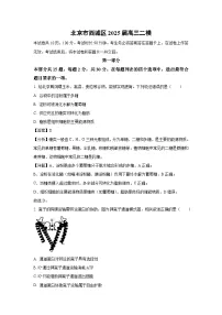 北京市西城区2025届高三二模生物试题(解析版)