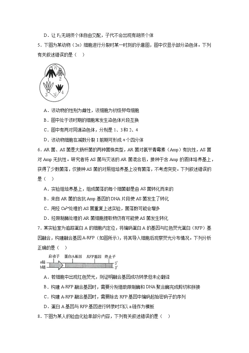 2025届河南省创新发展联盟高三三模生物试题(无答案)第2页