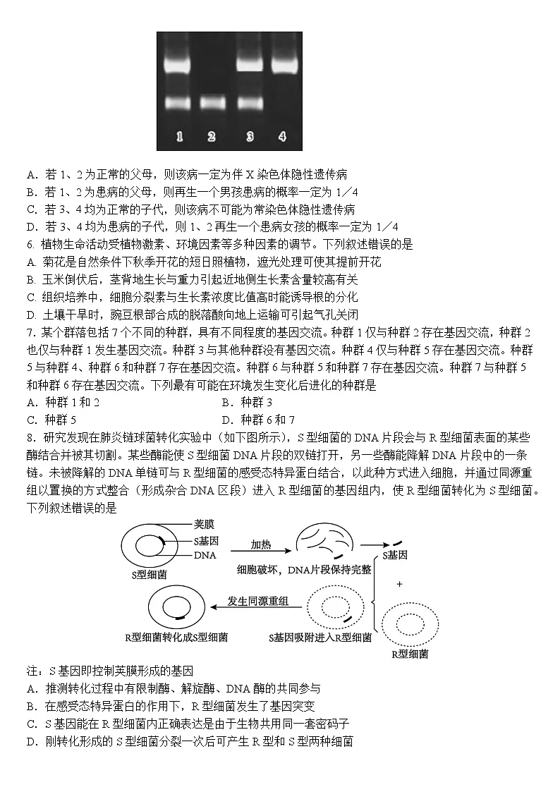 2025届湖北省高考模拟生物试题(二)+(高考模拟)第2页