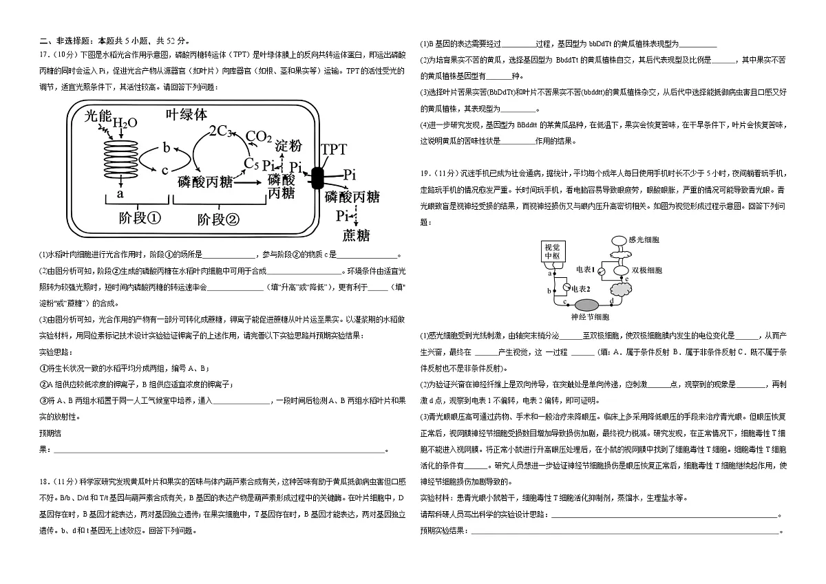 2025届宁夏回族自治区银川市贺兰县第一中学高三模拟预测生物试题(高考模拟)第3页