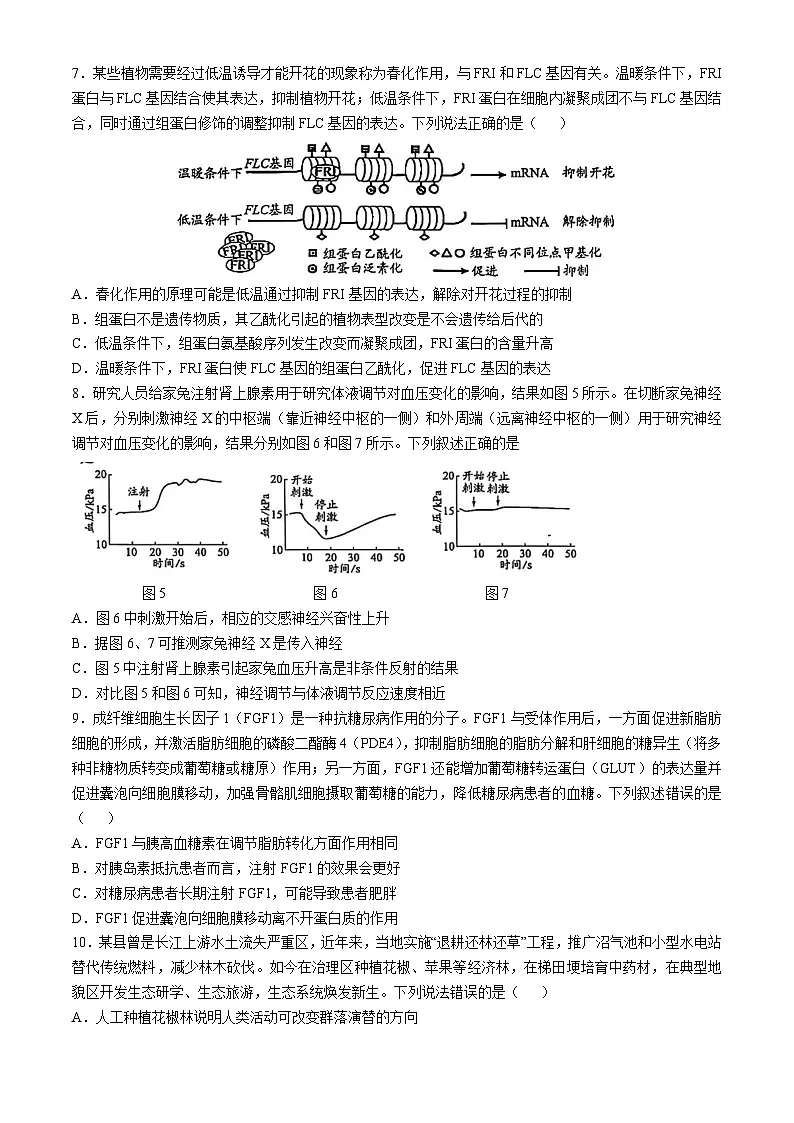 2025届四川省成都石室中学高三适应性考试(一)生物试题(高考模拟)第3页