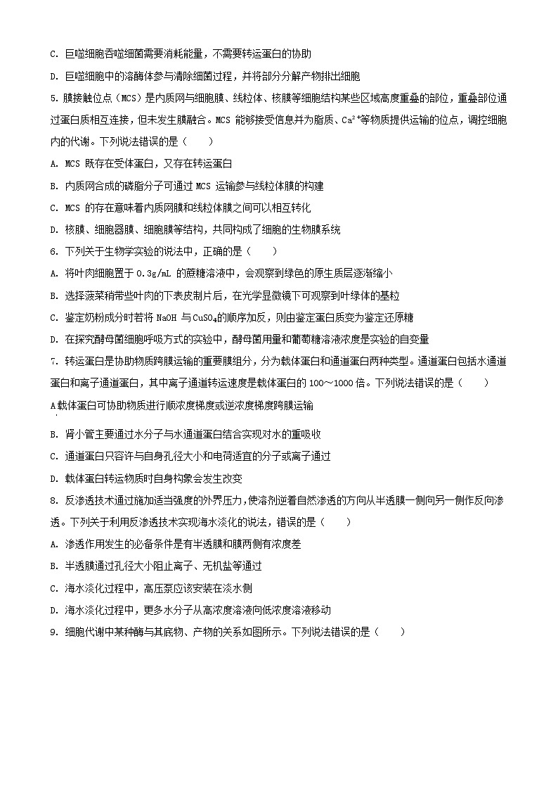 山东省烟台市2023_2024学年高二生物下学期7月期末考试含解析第2页