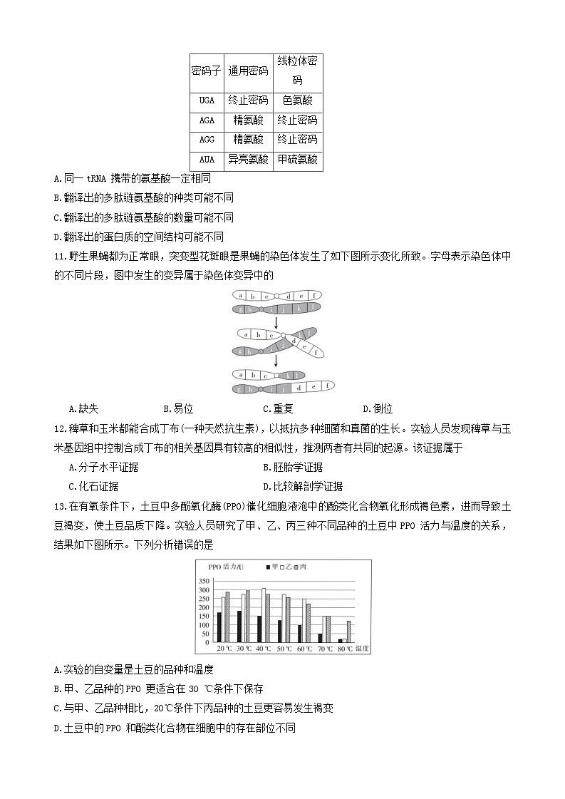 广西南宁市2023-2024学年高一下学期期末考调研测试生物试题第3页