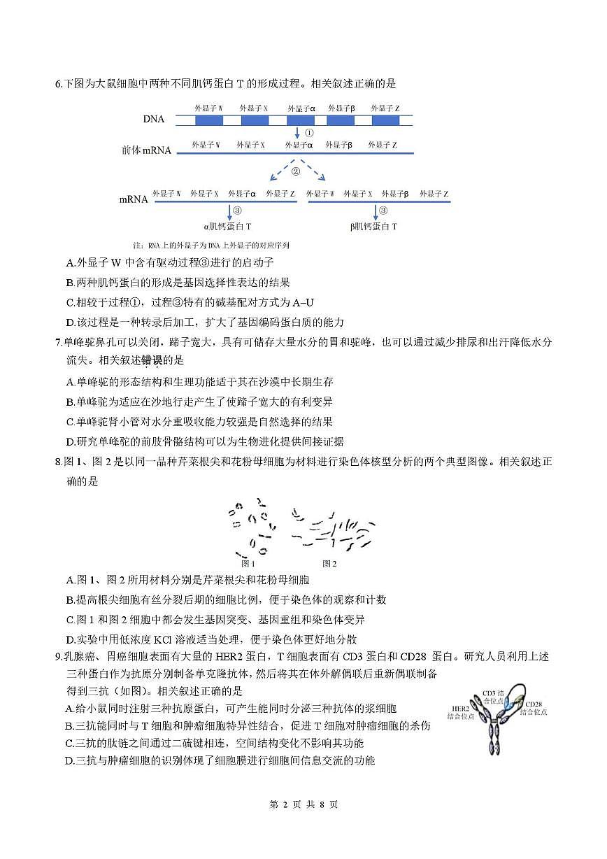 生物试题05考前调研第2页