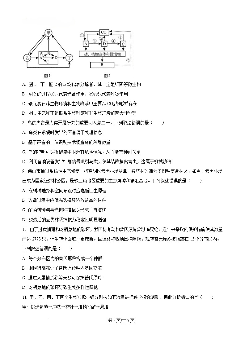 四川省内江市威远中学2024-2025学年高二下学期5月月考生物试题(原卷版)第3页