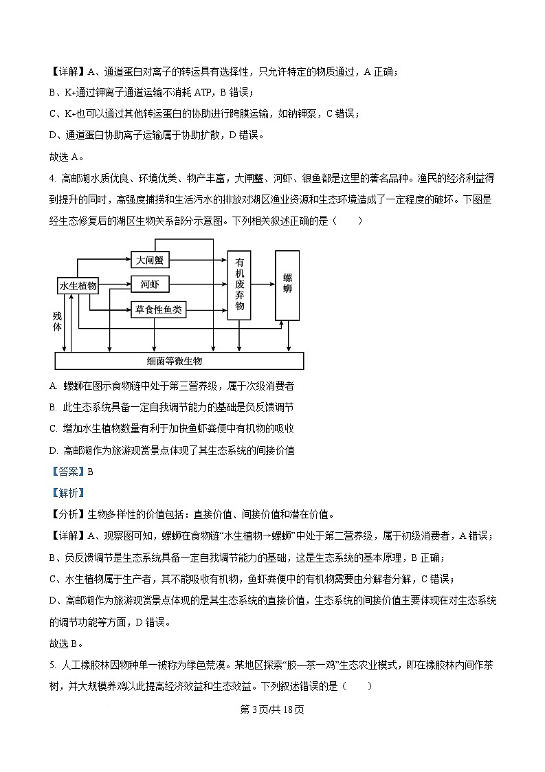 四川省内江市威远中学2024-2025学年高二下学期5月月考生物试题 Word版含解析第3页