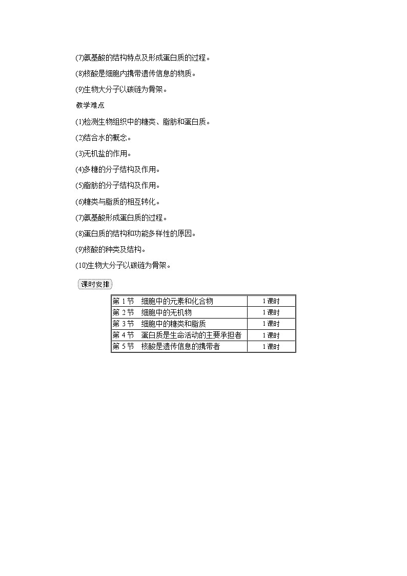高中生物 第2章 第1节细胞中的元素和化合物 教案1第2页