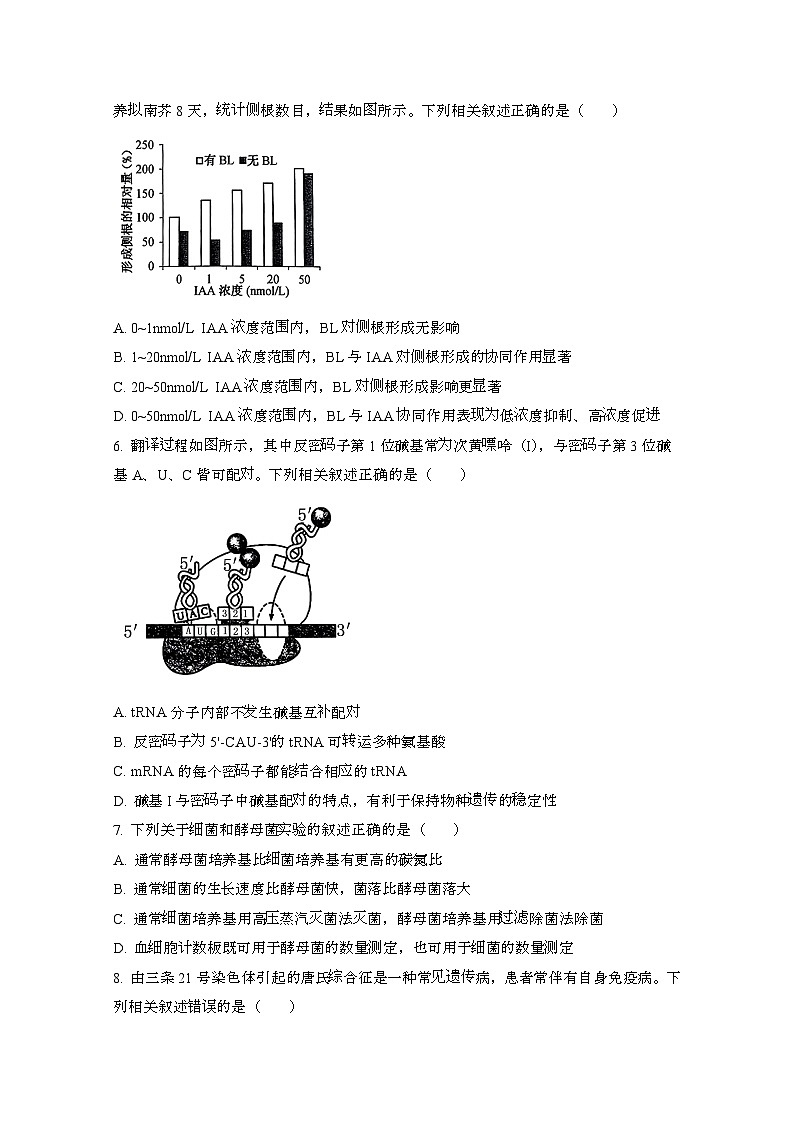 2023~2024学年 江苏高考生物真题模拟试卷(带解析)第2页