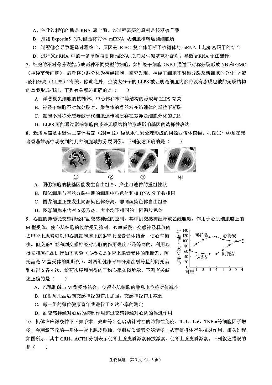 2025届安徽省合肥市第八中学高三下学期保温生物试题(高考模拟)第3页