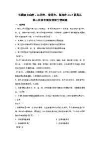 生物：云南省文山州、红河州、普洱市、临沧市2025届高三第二次联考模拟预测生物试题（解析版）