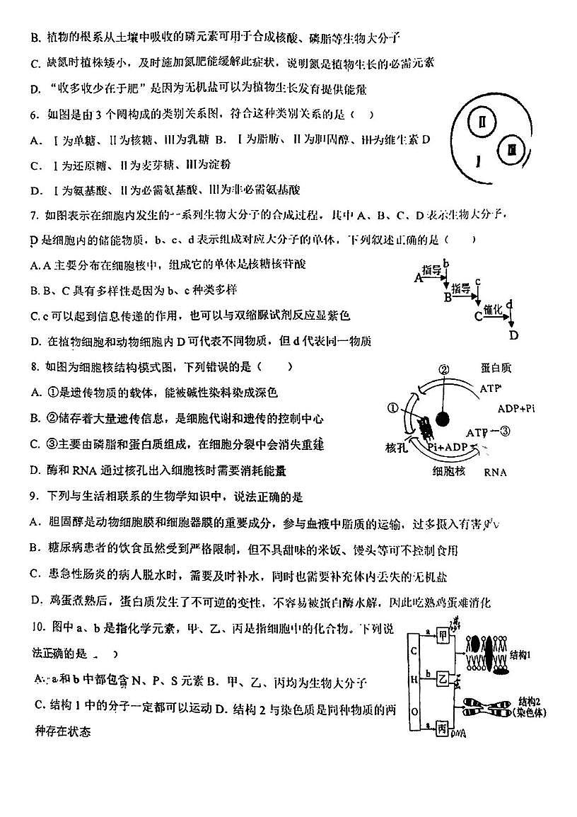 天津市河西务中学2024-2025学年高二下学期第二次月考生物试卷第2页