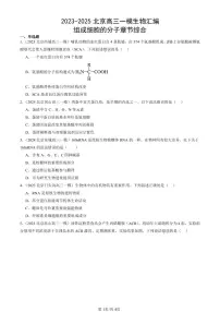 2023-2025北京高三一模[高考模拟]生物汇编：组成细胞的分子章节综合