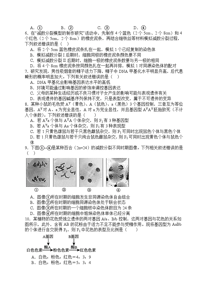 内蒙古自治区通辽市科尔沁区通辽市第一中学2023-2024学年高一下学期7月期末生物试题第2页