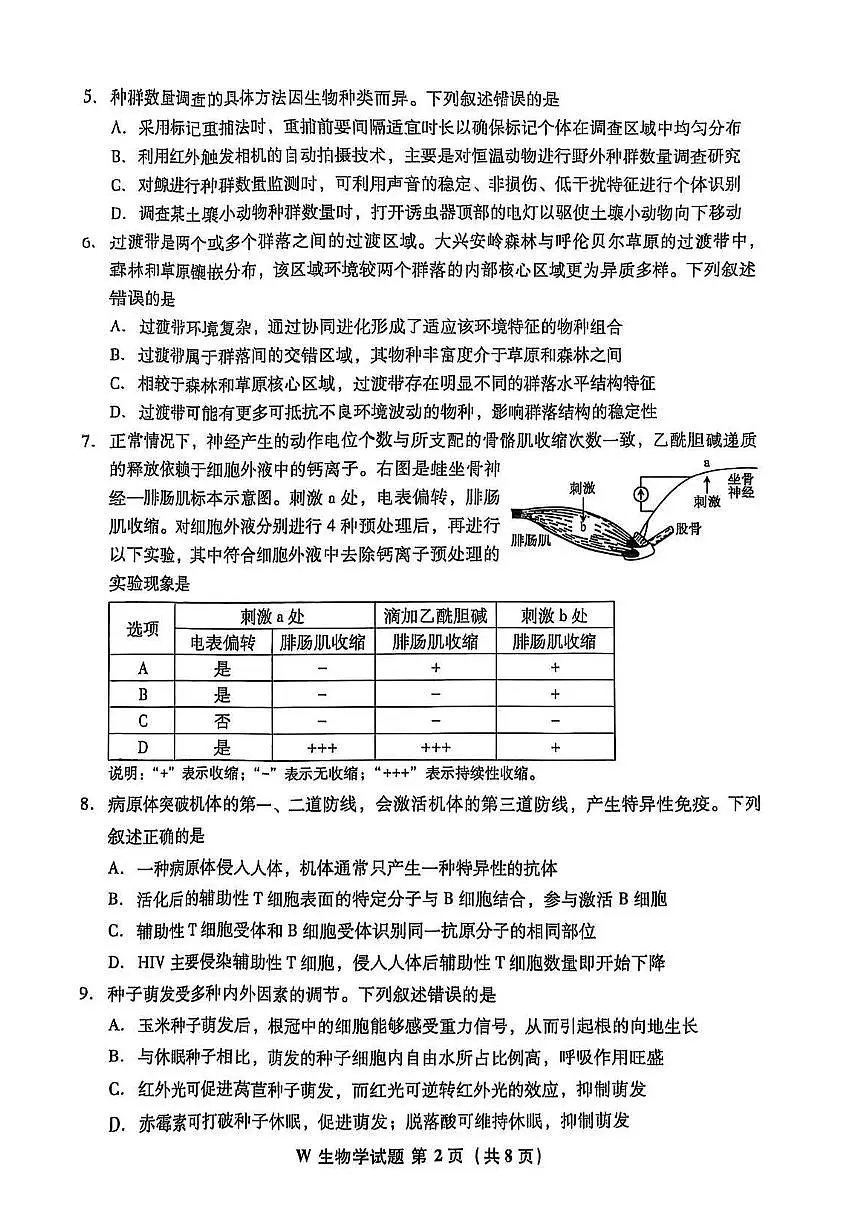 2025年高考安徽生物试题第2页
