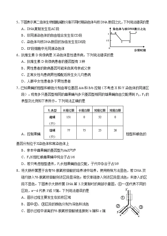 (教研室提供)山东省威海市2023-2024学年高一下学期期末考试生物试题第2页