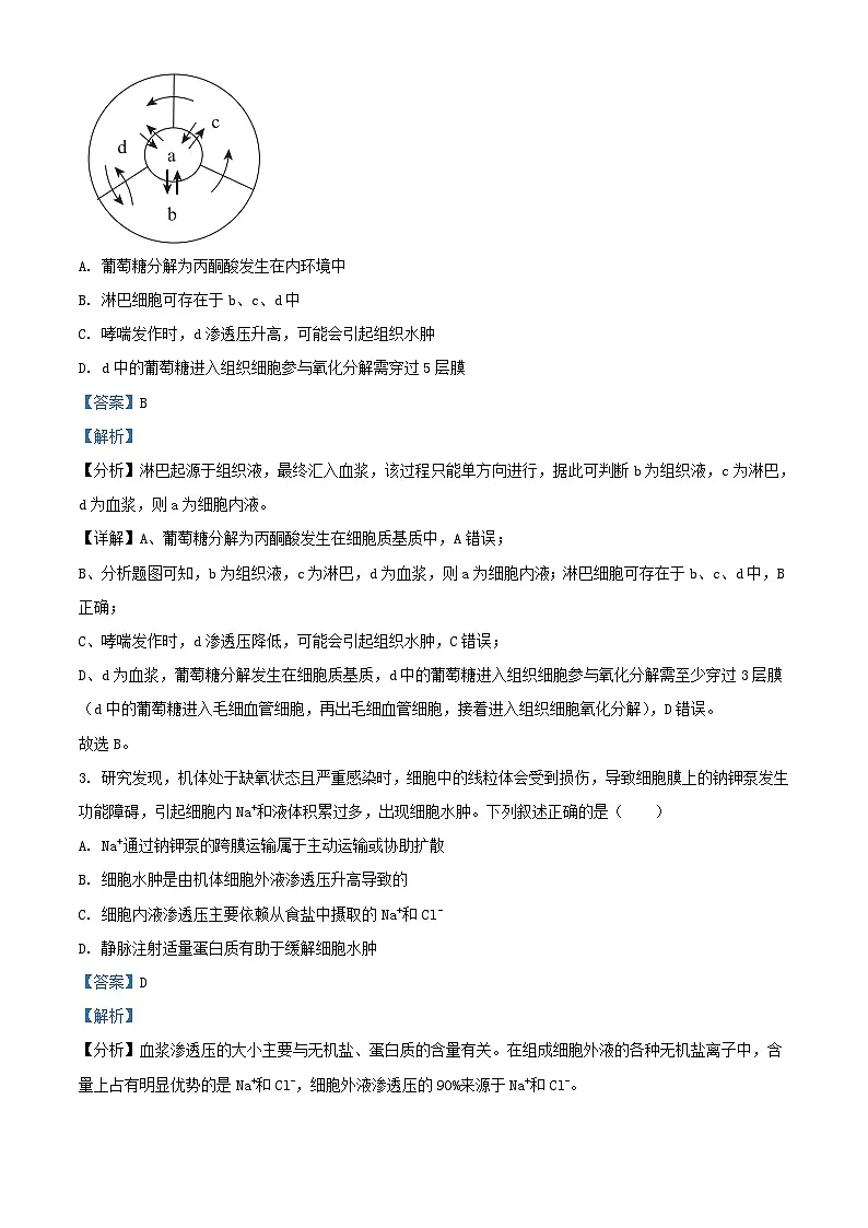 吉林省长春市朝阳区2024_2025学年高二生物上学期9月第一次月考试题含解析第2页