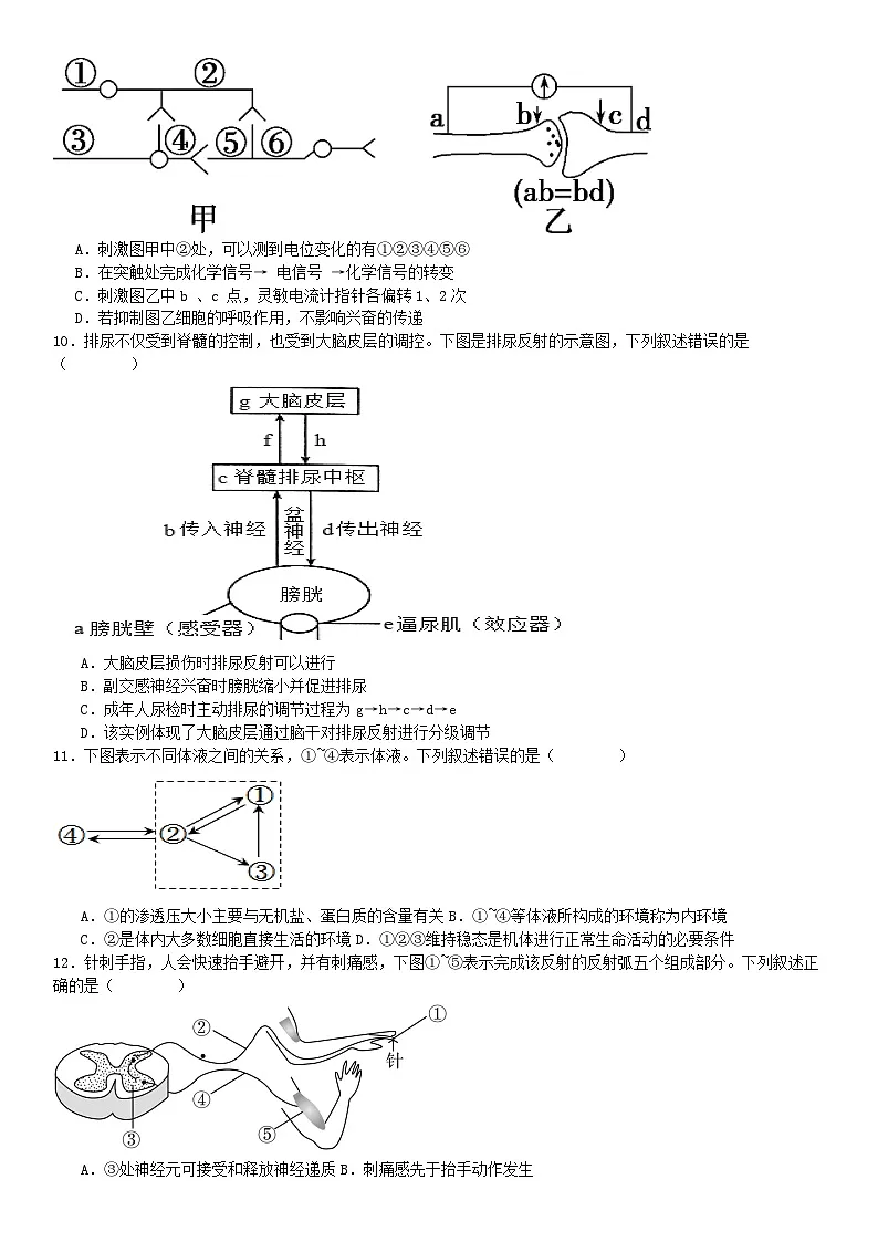 河南省南阳市2024_2025学年高二生物上学期9月月考试题第3页