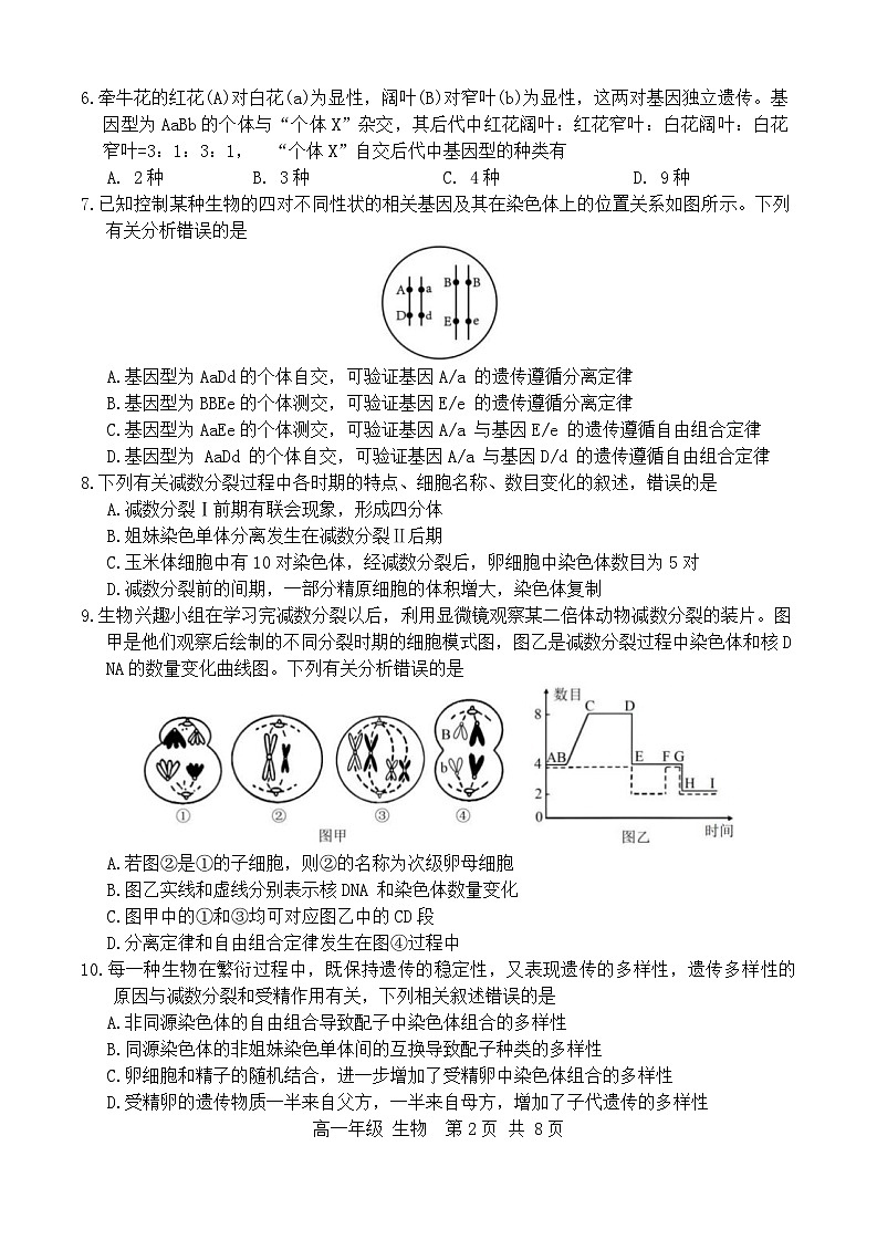 四川省宜宾市2023-2024学年高一下学期期末试题生物试题第2页