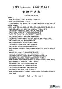 河南省洛阳市2024-2025学年高二下学期6月质量检测生物试卷（PDF版附答案）