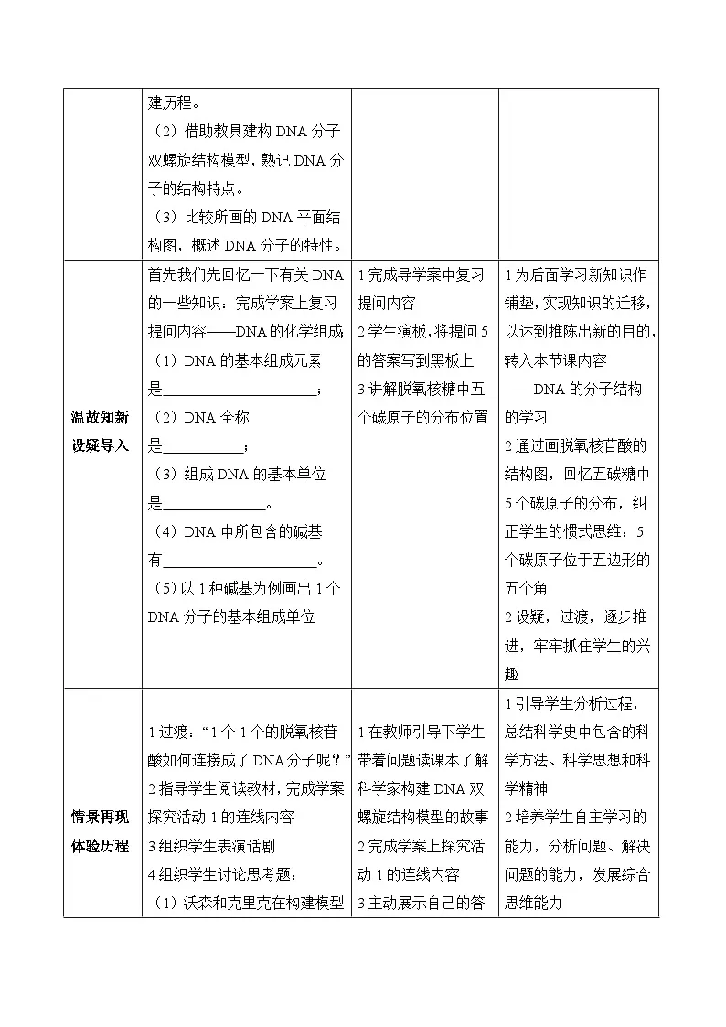 人教版 (新课标)高中生物 必修2 3-2《DNA分子的结构》教案第3页