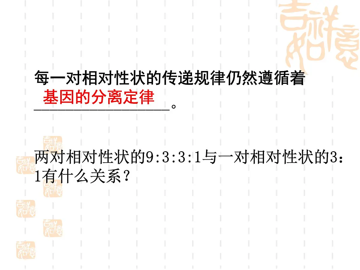 人教版 (新课标)高中生物 必修2 1-2《孟德尔的豌豆杂交实验(二)》(第1课时)公课件第5页