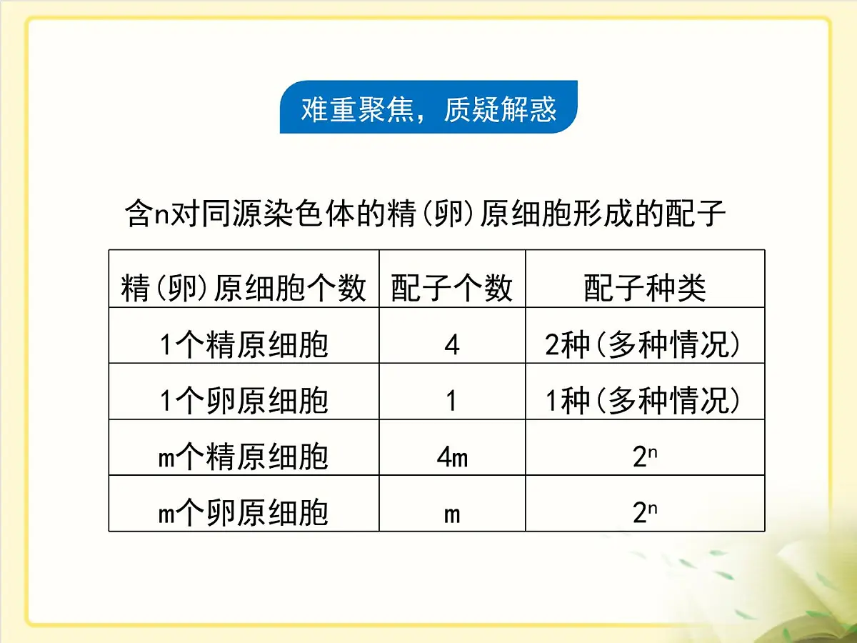 人教版 (新课标)高中生物 必修2 2-1《减数分裂和受精作用》第2课时复习课件第7页