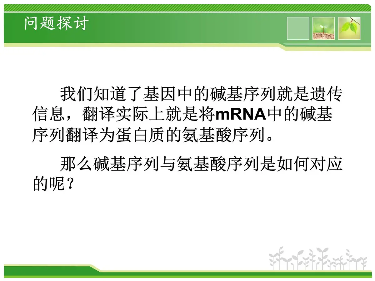 人教版 (新课标)高中生物 必修2 4-3《遗传密码的破译(选学)》课件第3页