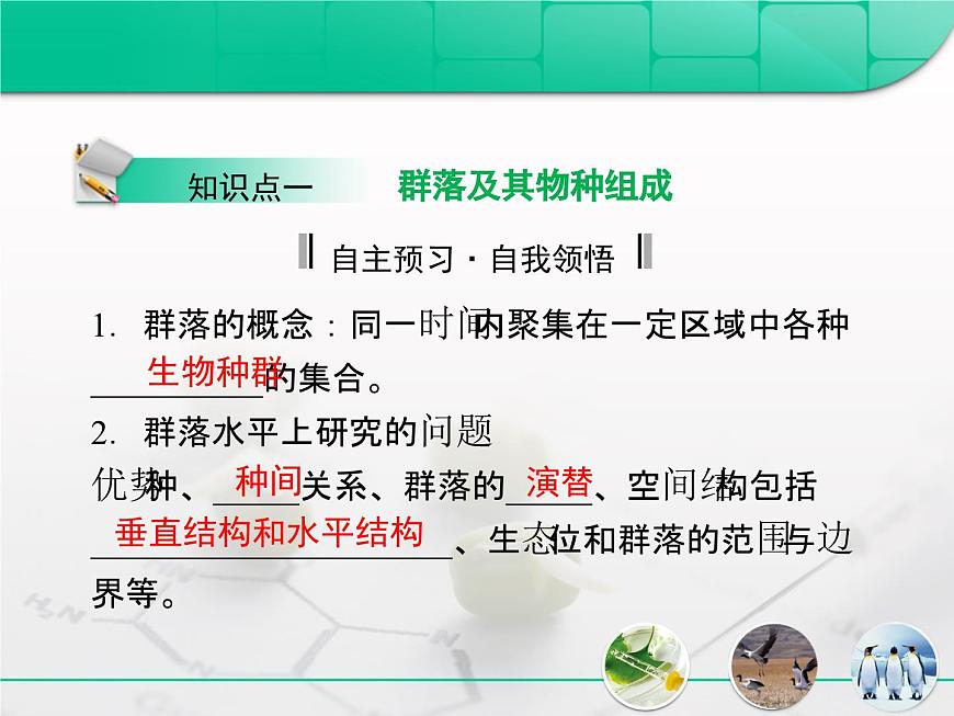 人教版 (新課標)高中生物必修3 4-3《群落的結構》復習課件第4頁