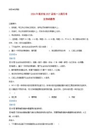 重庆市2024_2025学年高一生物上学期10月第一次月考试题含解析