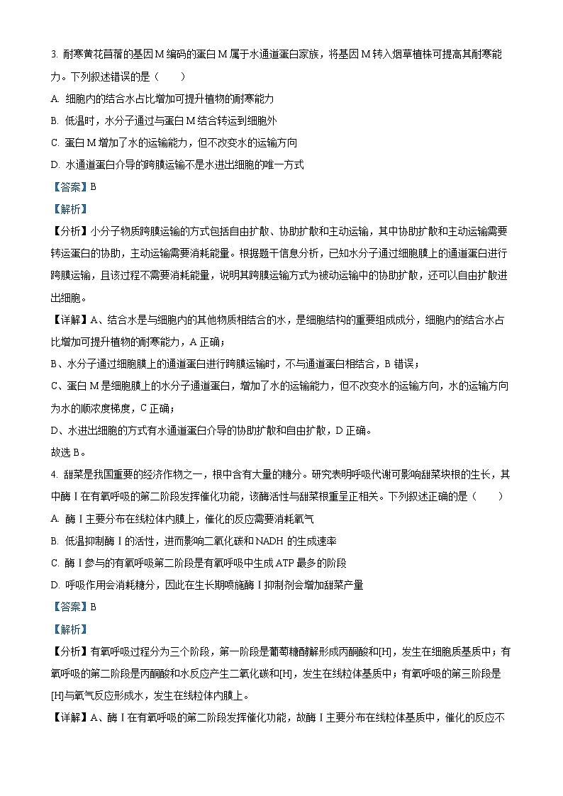 2025年高考河南卷生物真题(解析版)第2页