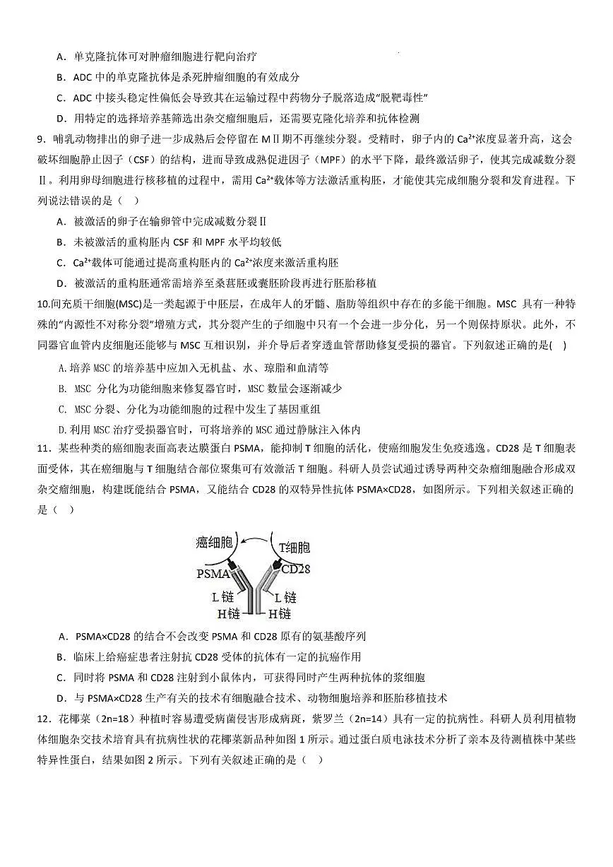 四川省眉山市仁寿第一中学校南校区2024-2025学年高二下学期期末考试生物试卷第3页