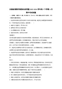 【生物】安徽省铜陵市皖豫名校联盟2023-2024学年高一下学期4月期中考试试题（解析版）