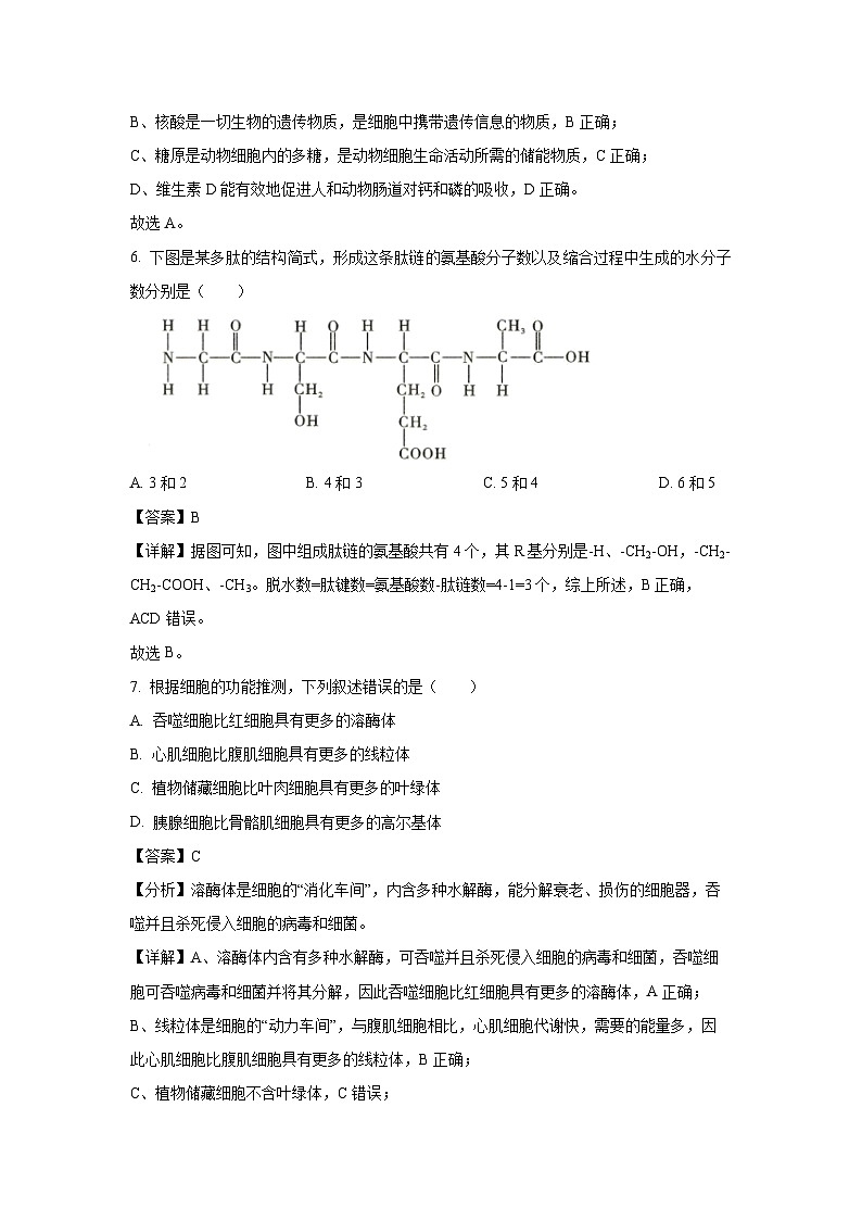 【生物】云南省玉溪市2023~2024学年高一下学期7月期末教学质量检测试题(解析版)第3页
