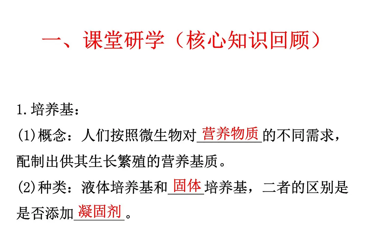 人教版 (新课标)高中生物选修1 2-1《微生物的实验室培养(复习课)》课件第3页