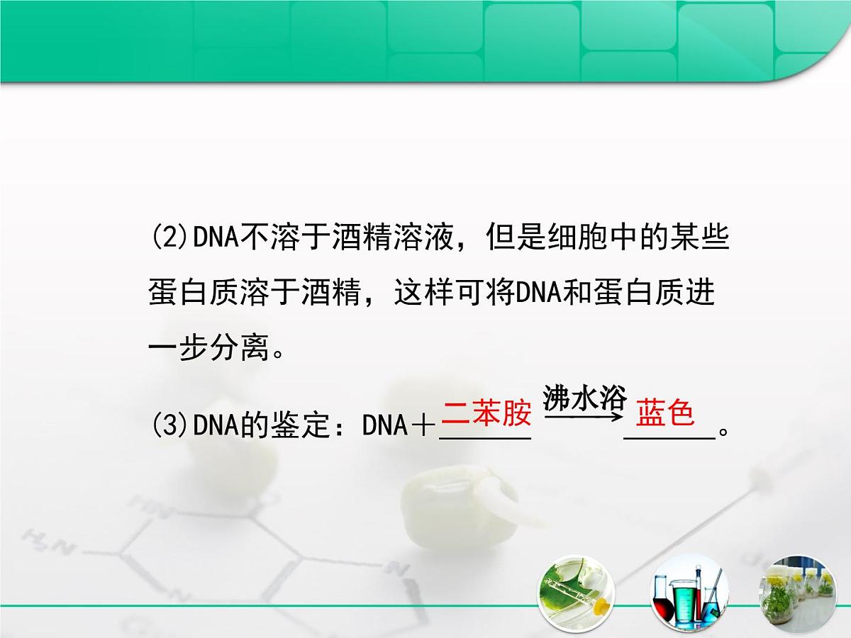 人教版 (新课标)高中生物选修1 5-1《DNA的粗提取与鉴定》复习课件第5页
