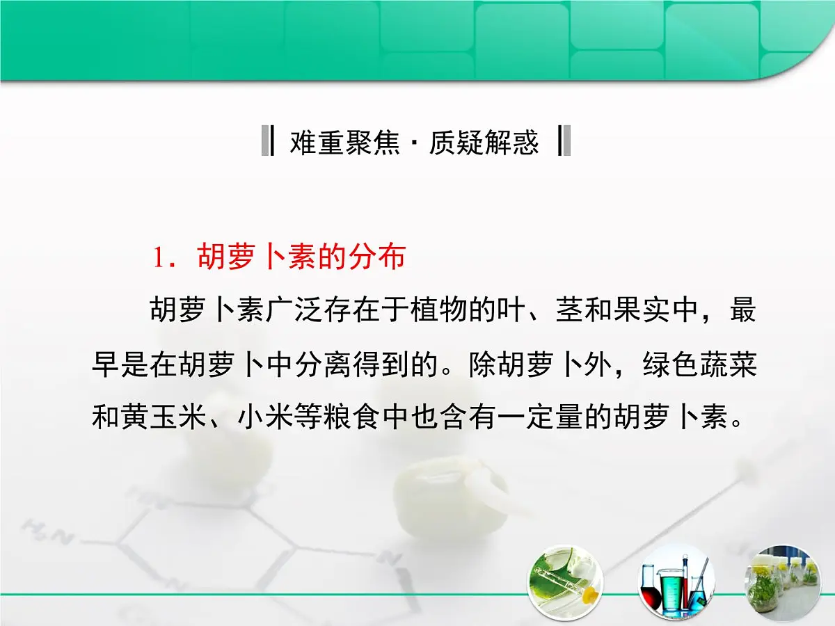 人教版 (新课标)高中生物选修1 6-2《胡萝卜素的提取》复习课件第7页