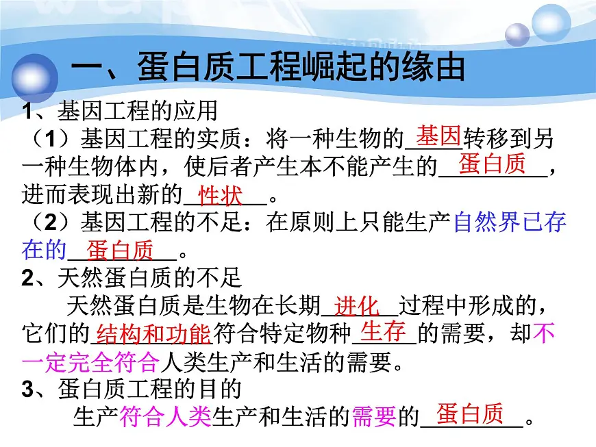 人教版 (新课标)高中生物选修3 1-1.4《蛋白质工程的崛起》课件第8页