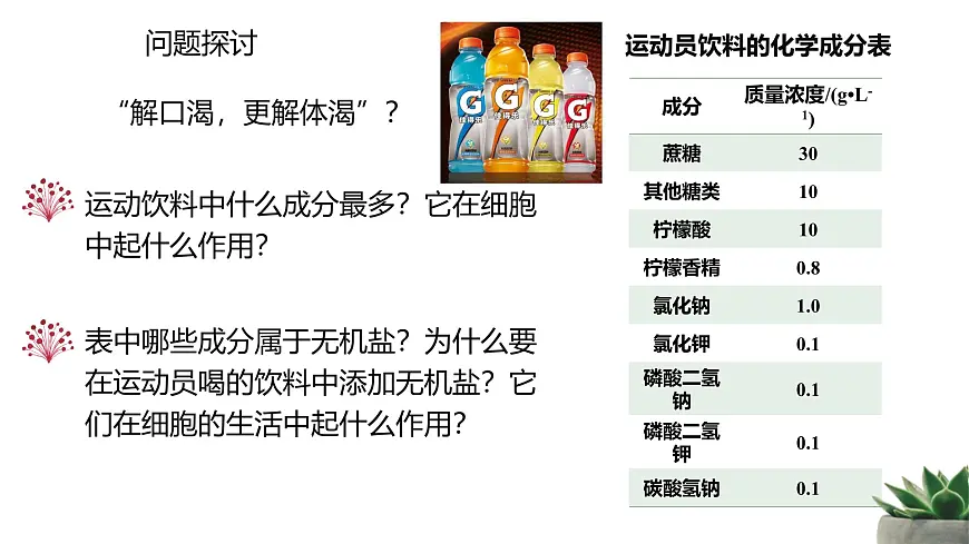 人教版高中生物必修1 2-2《细胞中的无机物》教学课件第3页