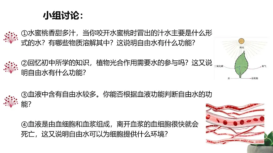 人教版高中生物必修1 2-2《细胞中的无机物》教学课件第8页