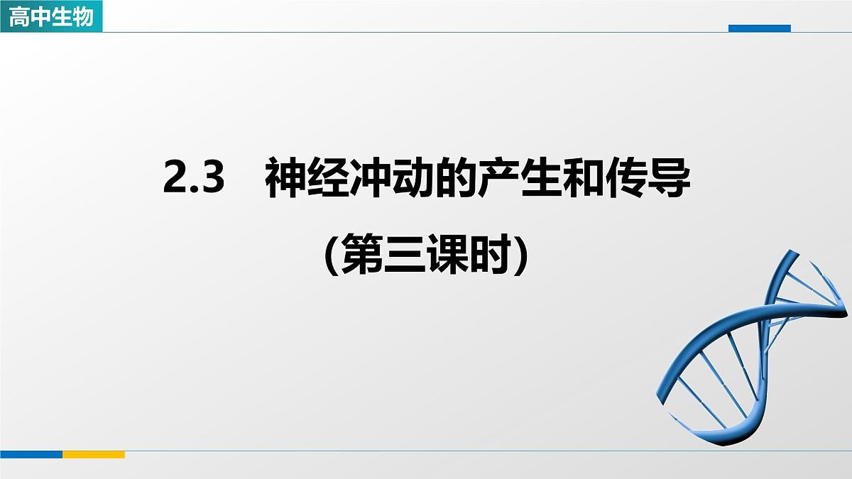 人教版高中生物选修1 2-3《神经冲动的产生和传导(第三课时)》课件第1页