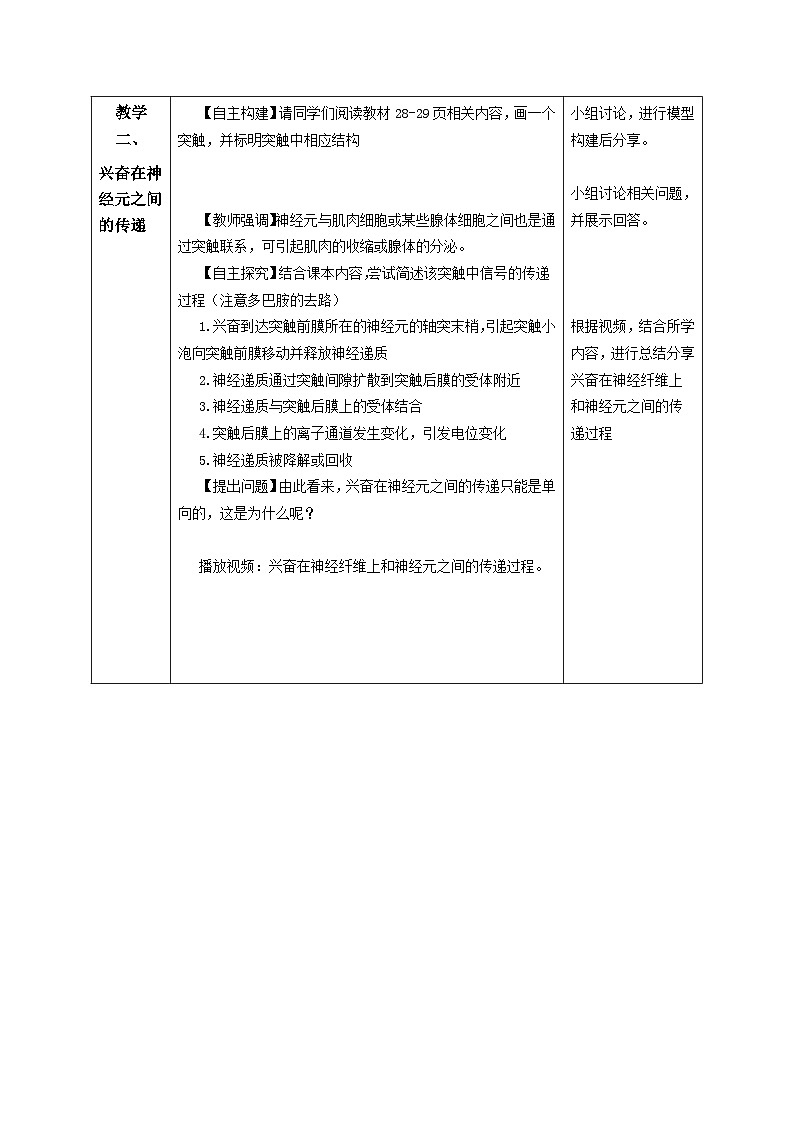 人教版高中生物选修1《2-3 神经冲动的产生和传导》教案第3页