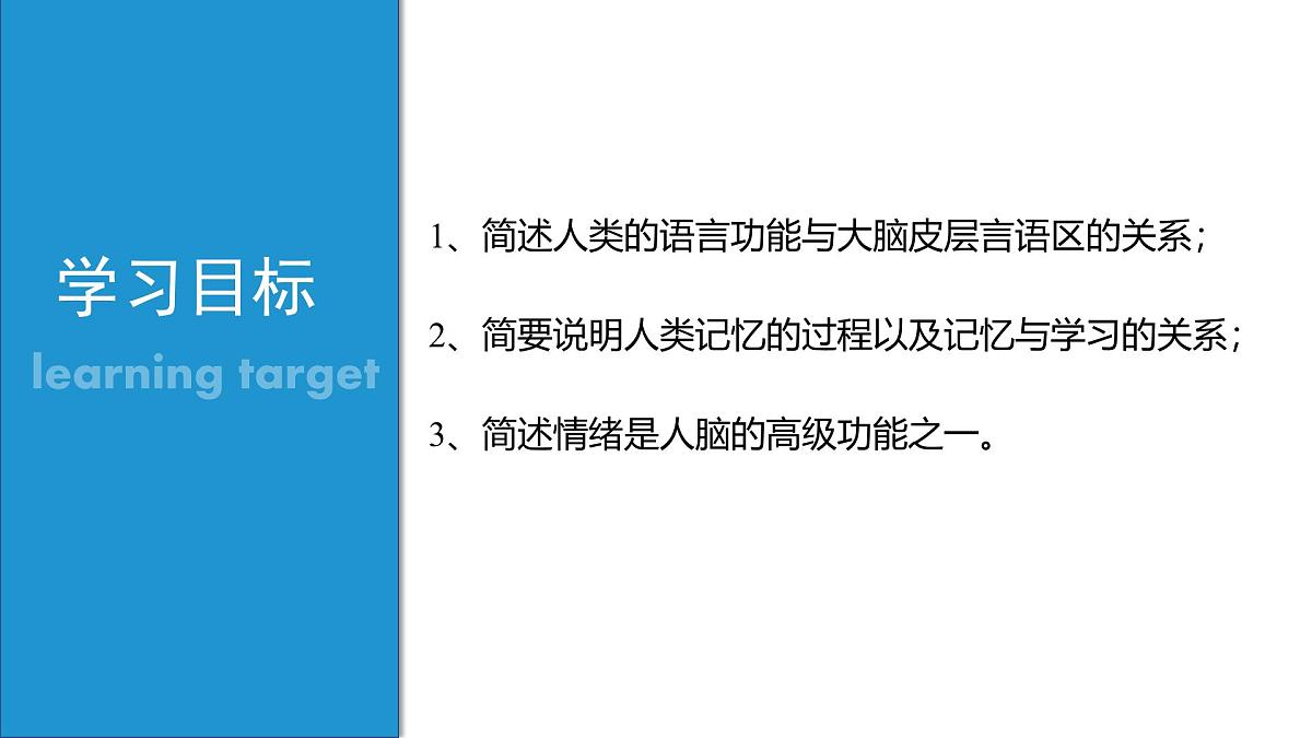人教版高中生物选修1《2-5 人脑的高级功能》课件第2页
