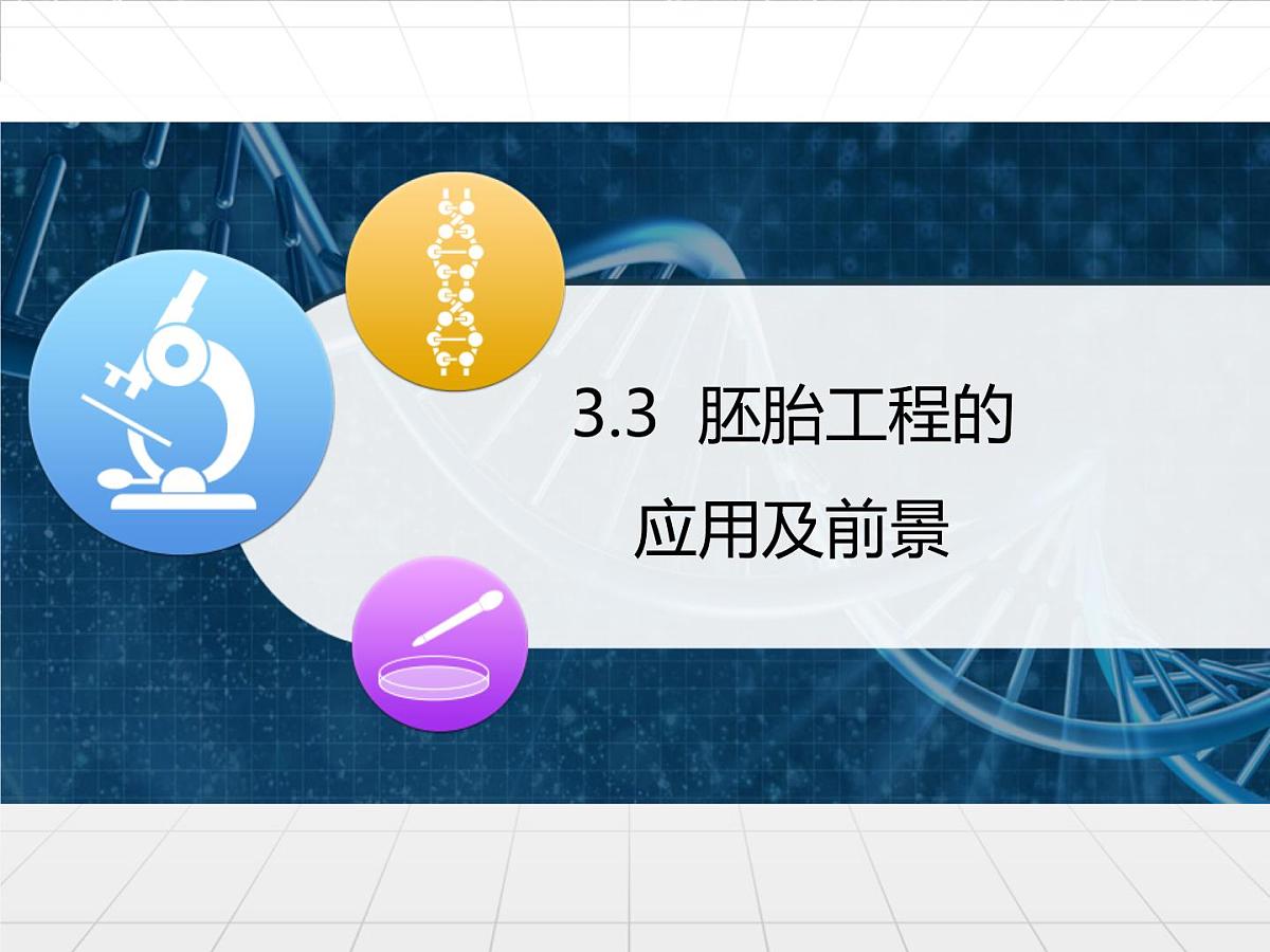 人教版 (新课标)高中生物选修3 3-3.3《胚胎工程的应用及前景》课件第1页