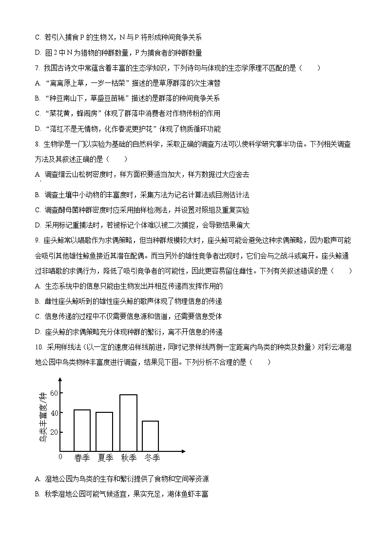 人教版高二下学期联合考试生物试题 无答案第3页