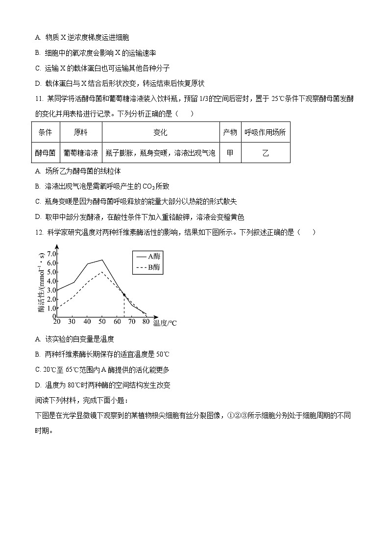 高一下学期期末调研测试人教版生物试题(原卷版 无答案)第3页