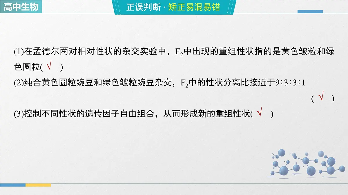 人教版高中生物必修2 1-2《孟德尔的豌豆杂交实验(二)_第1课时》教学课件第8页