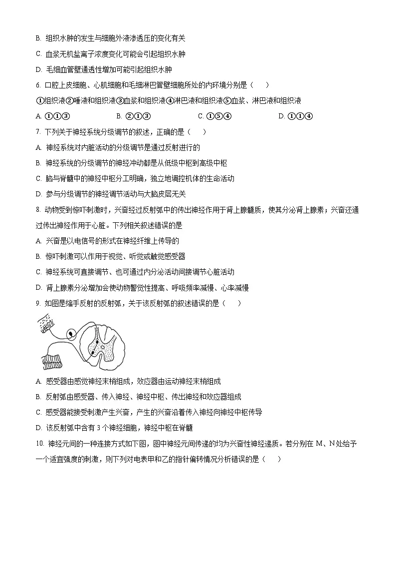 高二上学期期末人教版生物试题 (人教版高中生物选修2 无答案)第2页