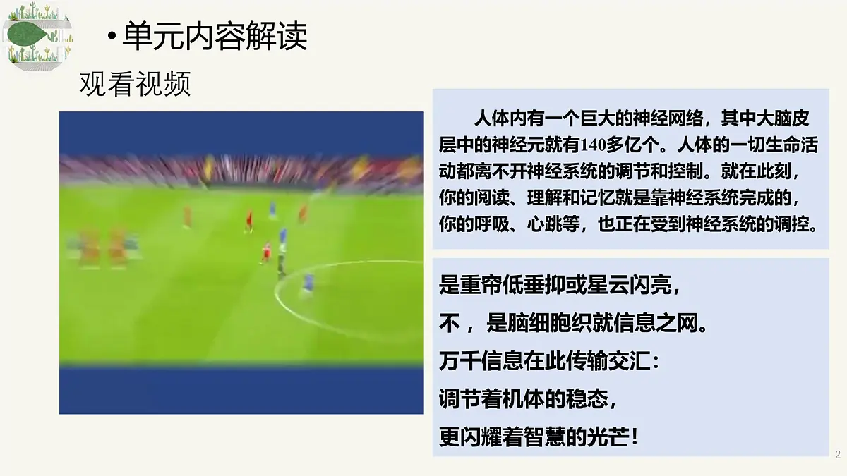 人教版高中生物选修1《第二章 神经调节(单元解读课件)》课件第2页